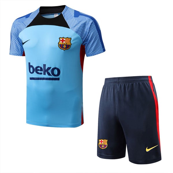 Camiseta Entrenamiento Barcelona Conjunto Completo 2022 2023 Azul